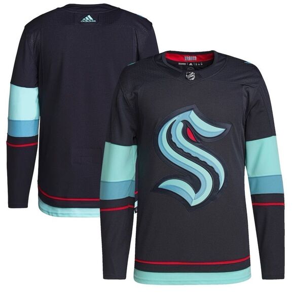 Adidas NHL Seattle Kraken Authentic Home Hockey Jersey Navy Blue - Picture 1 of 9